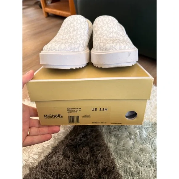 MICHAEL KORS Women's MK Logo Slip On Sneakers Bright White Size 8.5 - Picture 8 of 8